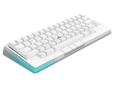 Pad gestuali della tastiera HHKB Studio Snow evidenziati in blu